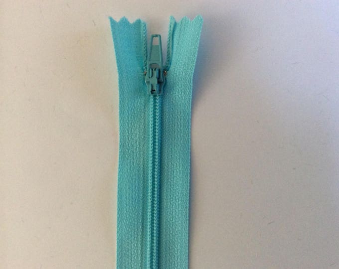 30cm (12") nylon coil zippers, pale turquoise