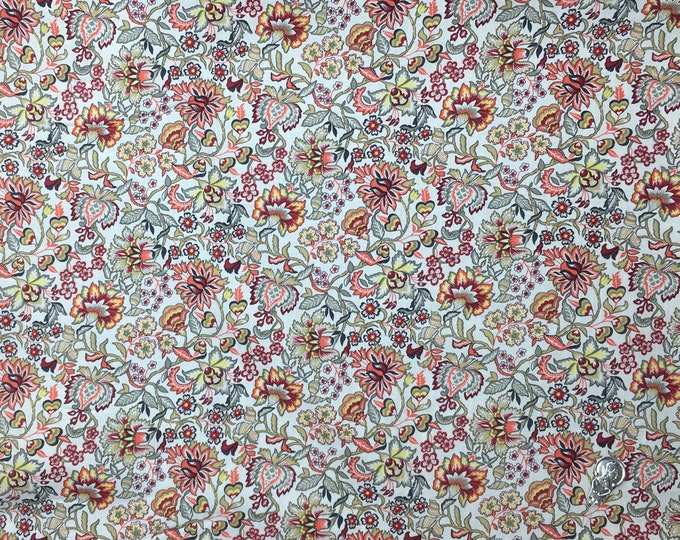 English Pima lawn cotton fabric, priced per 25cm. Floral paisley print