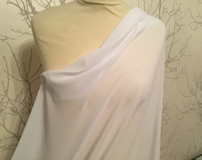 High quality Faux Silk Chiffon. White nr1 range 059