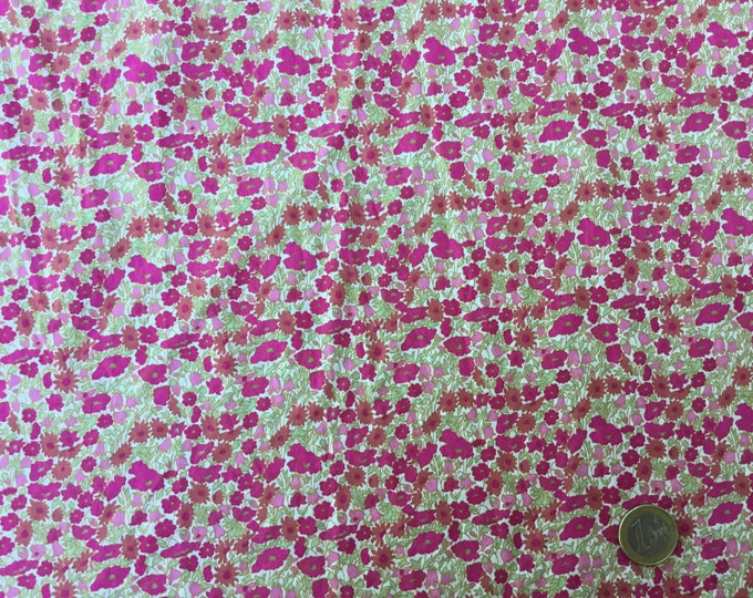 Tana lawn fabric from Liberty of London, exclusive petal and bud Strawberry