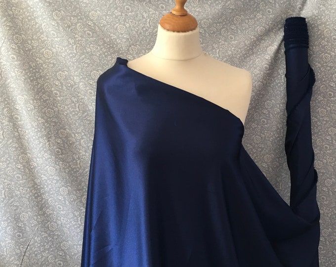 Navy blue nr39, High quality silky satin back, close to genuine silk crepe, backed crepe.