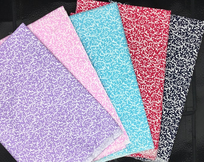 5 FQ (5pc, 55cm*55cm) floral cotton poplin