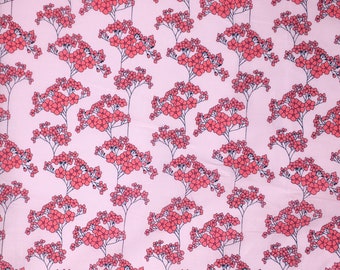 Tissu London lawn anglais, motif fleuri. Pink field