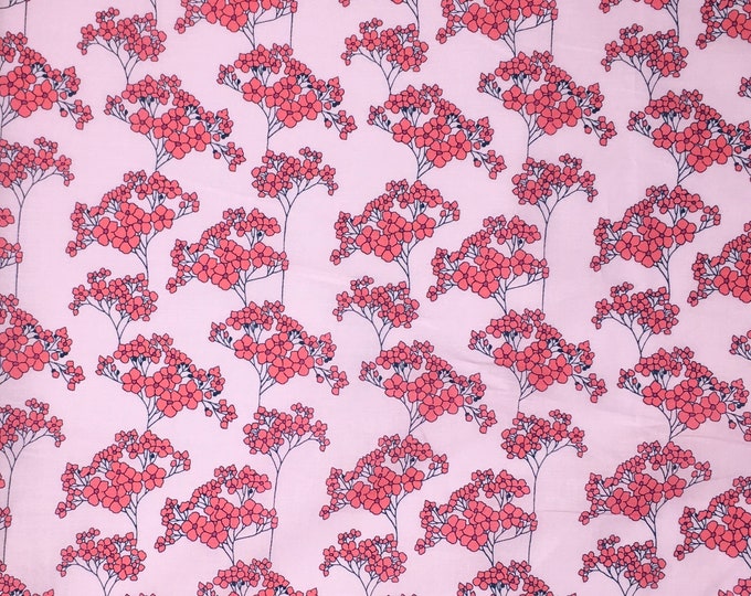 London lawn cotton fabric, priced per 25cm, pink Field