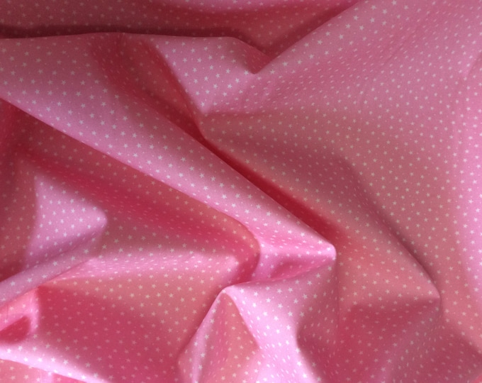 High quality cotton poplin dyed in Japan with stars, pink