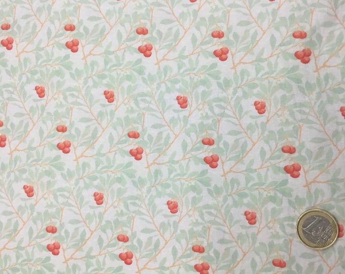 English William Morris cotton poplin, Arbutus, bleached