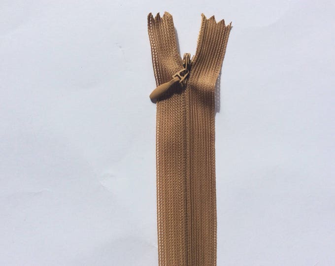 Invisible concealed zippers, 60cm (24"), dark mustard