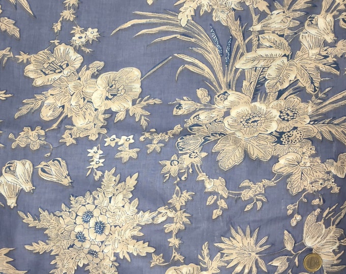 Indian cotton muslin. Soft blue Versailles Jaipur.