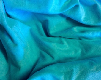 Turquoise Jersey cotton fabric