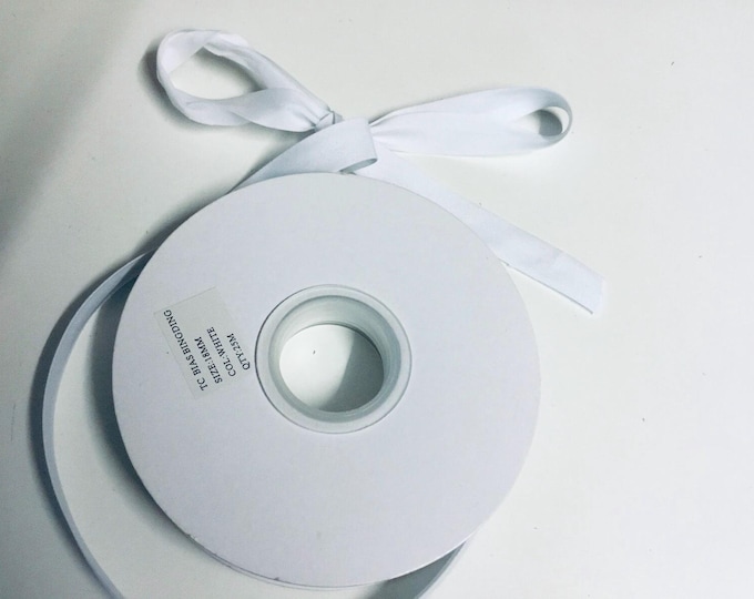 25m or 27 yards polycotton bias binding, white