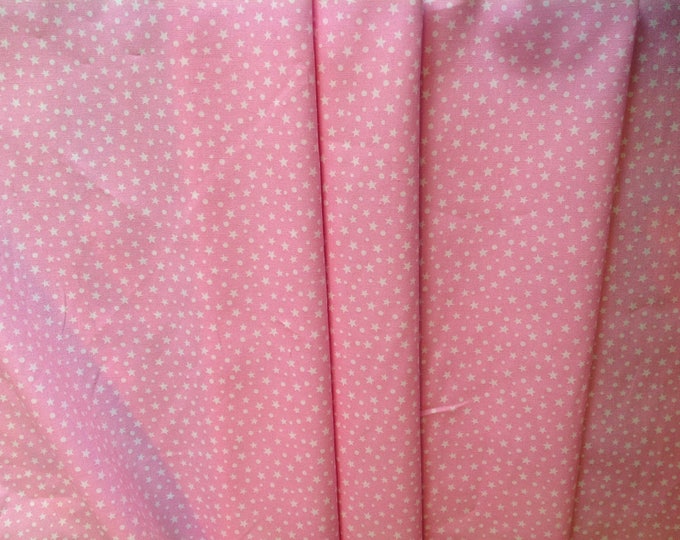 High quality cotton poplin, stars on pink