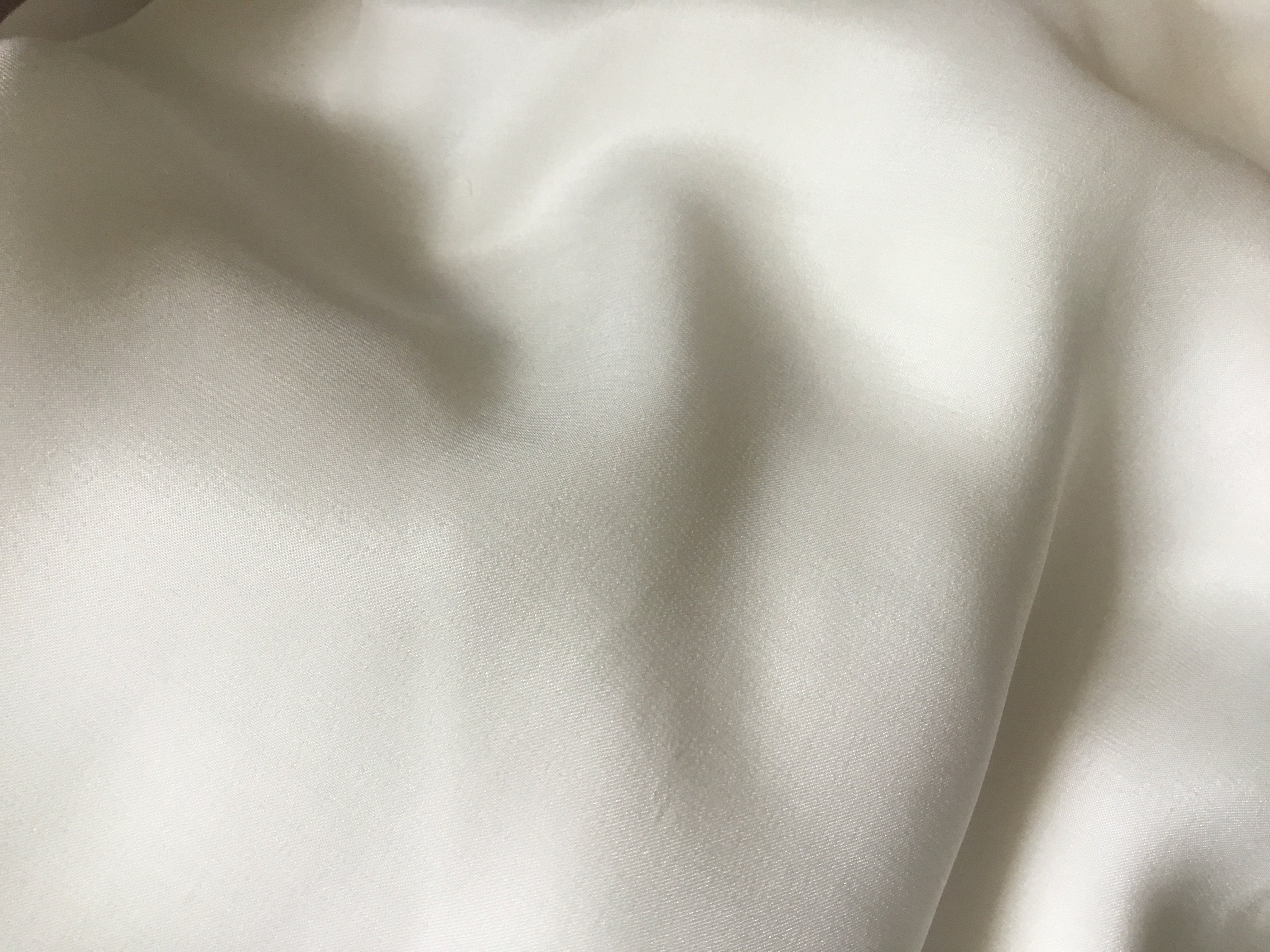 Genuine white silk satin fabric