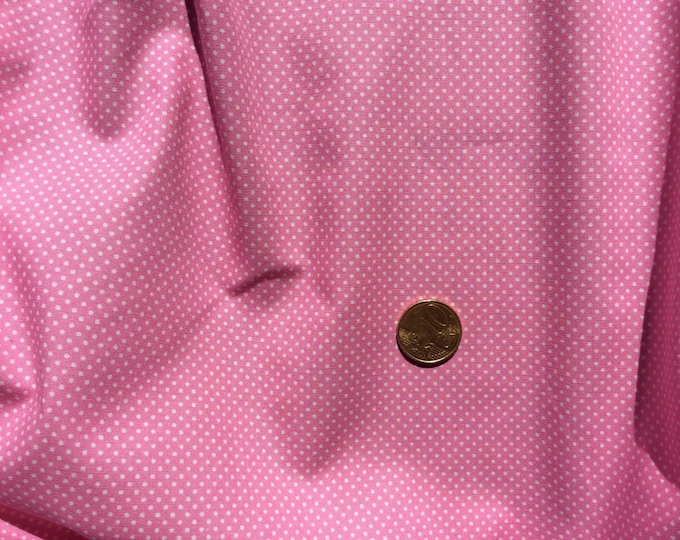 High quality cotton poplin dyed in Japan with 2mm polka dots, mid pink