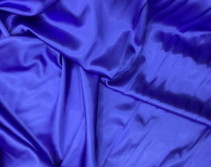 High quality silky satin back crepe, indigo nr62, close to genuine silk crepe, soft blue nr30
