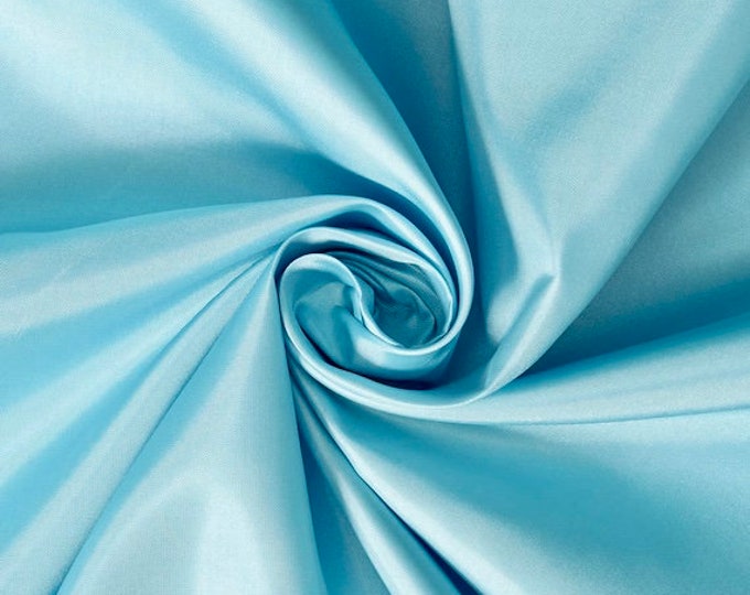 Faux silk fabric or artificial silk, light turquoise, sold per meter (39”)