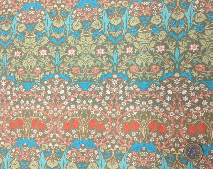 English William Morris cotton poplin, Tulip, Bleached