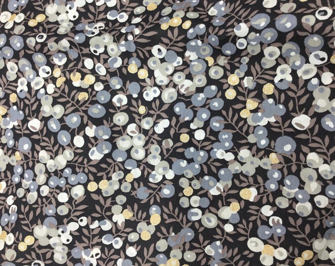 Tana lawn fabric from Liberty of London, Wiltshire metallic B