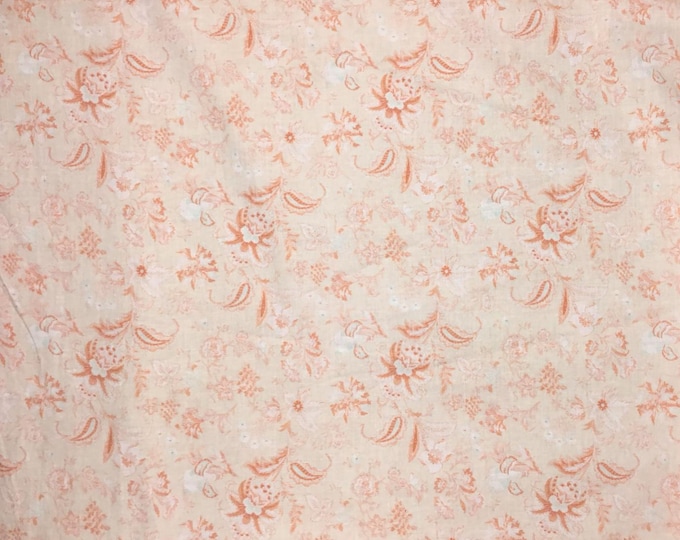 English Pima lawn cotton fabric, nude floral print