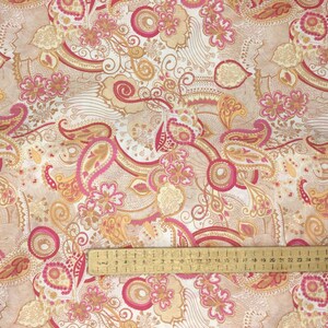 Tissu Pima lawn anglais, motif cachemire rose image 6