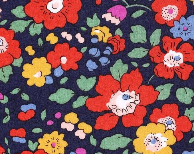 Tana lawn fabric from Liberty of London, Betsy navy terracotta