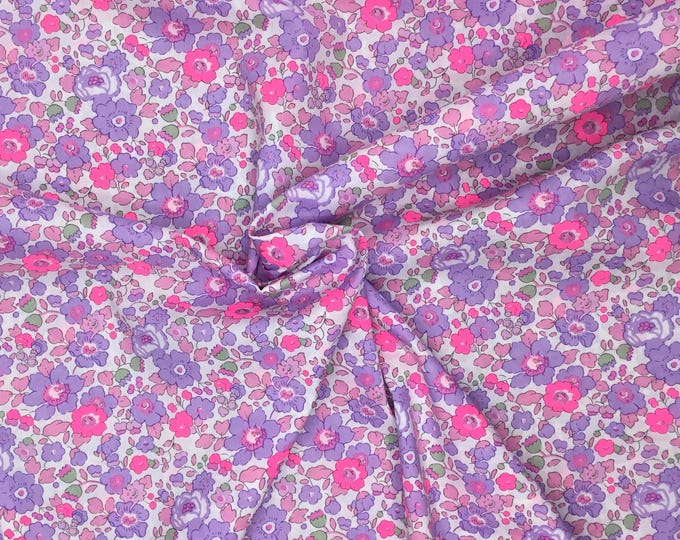Tana lawn fabric from Liberty of London, Betsy lilas fluo
