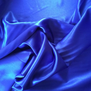 High quality silky satin, very close to genuine silk satin. Royal blue No8