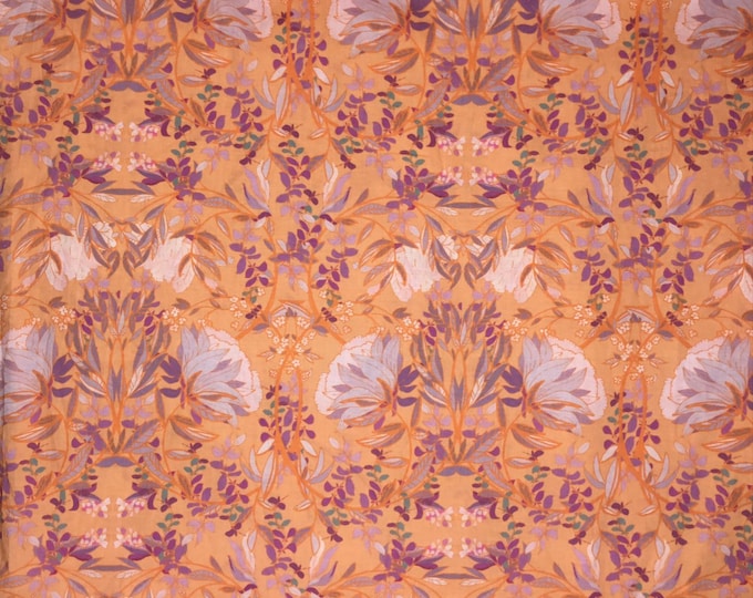 English Pima lawn cotton fabric, orange jugend print