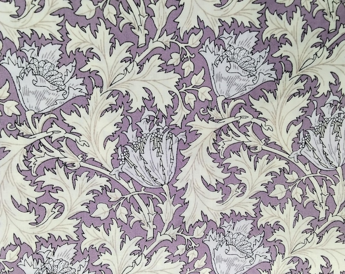 William Morris:  bleached english Pima lawn fabric, Scottish Thistles