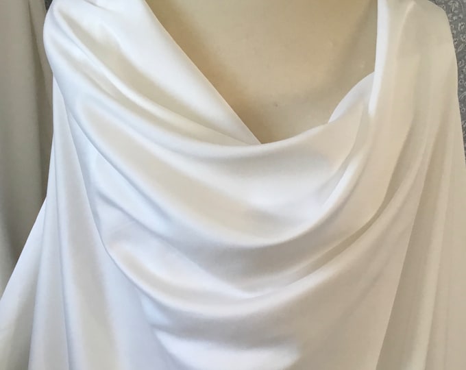 High quality faux silk satin, close to genuine silk. Off-white