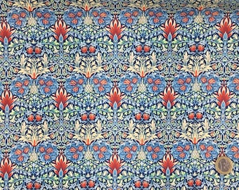 Tissu popeline de coton de la marque anglaise William Morris, motif Snakeshead