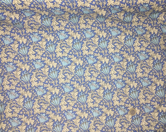 English Pima lawn cotton fabric, sky thistle