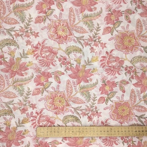 Tissu voile de coton imprimé à la main en Inde. Jaipur rose antique image 5