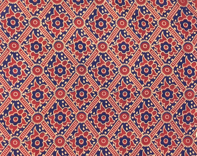 Indian block printed cotton voile, hand made. Marocco Jaipur