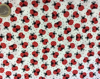 High quality cotton poplin dyed in Japan, ladybugs print