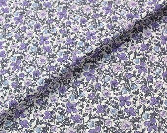 Veritable tissu tana lawn de liberty of London motif Helena’s Meadows violet