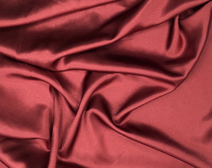 High quality silky satin, backed crepe. Maroon nr22