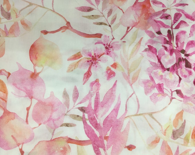English Pima lawn cotton fabric, Aquarelle bleached