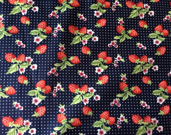 High quality cotton poplin dyed in Japan, strawberry print