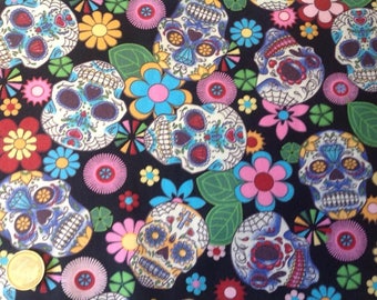 High quality cotton poplin, mexican skulls