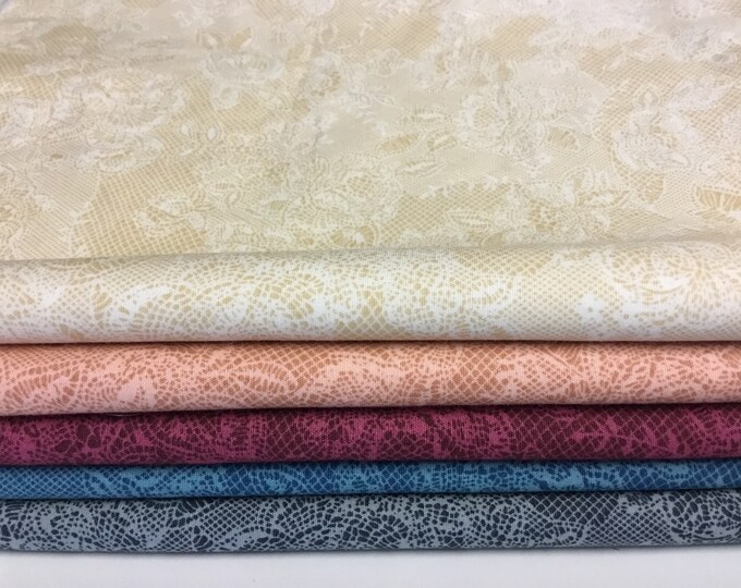 Total 1m25 (5pc 25cm*1m12) lace print cotton poplin