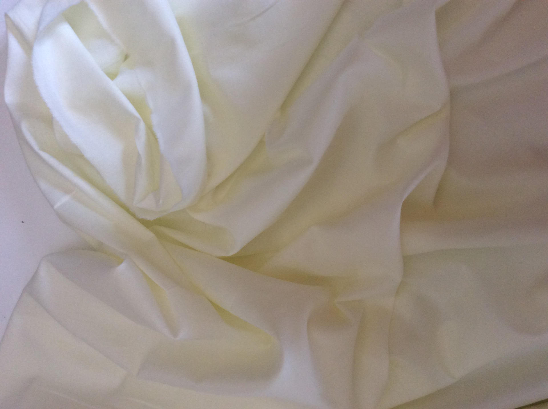 April Morning' Custom Plain White Cotton Fabric (White/ Ivory)