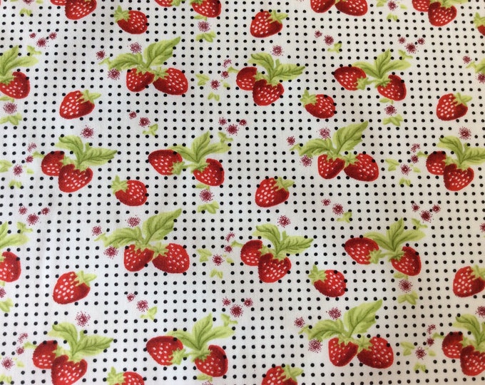 High quality cotton poplin dyed in Japan, strawberry print