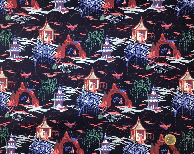 High quality cotton poplin dyed in Japan, Tokyo on navy