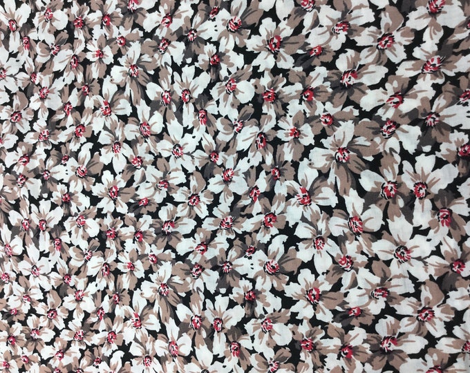 English Pima lawn cotton fabric, November flowers