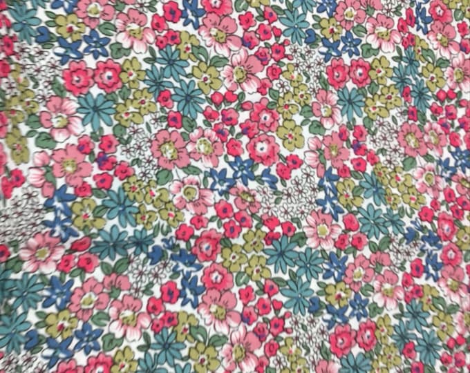 High quality cotton poplin, vintage floral print. Large width