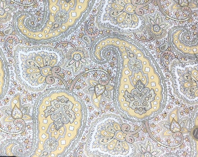 English Pima lawn cotton fabric, Paisley, Sahara