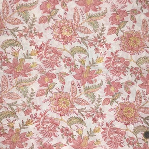 Tissu voile de coton imprimé à la main en Inde. Jaipur rose antique image 4