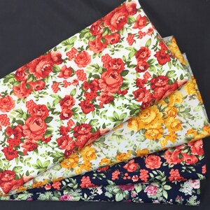 Total 1m 4pc, 25cm1m12 floral cotton poplin image 2