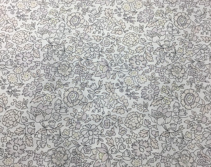 Tana lawn fabric from Liberty of London exclusive D’Anjo silver bleached print