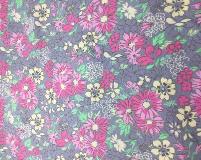 High quality cotton poplin, floral print on soft lilac